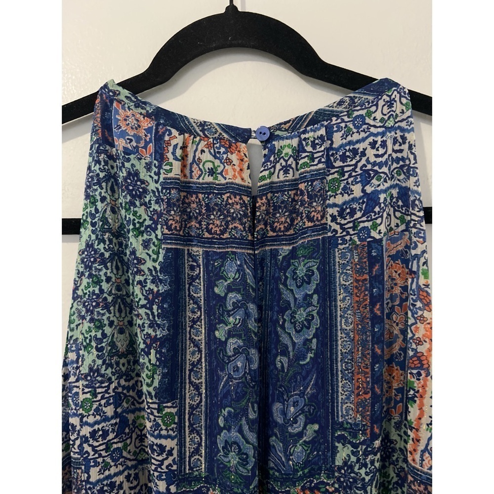 Ramy Brook Patchwork Printed Paris Dress Women’s Large Blue Sleeveless Mini - Picture 10 of 17
